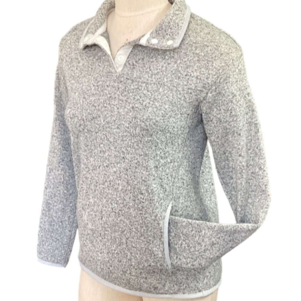Eddie Bauer Radiator Fleece Snap Neck Sweater S Gray 130Q - Picture 3 of 7